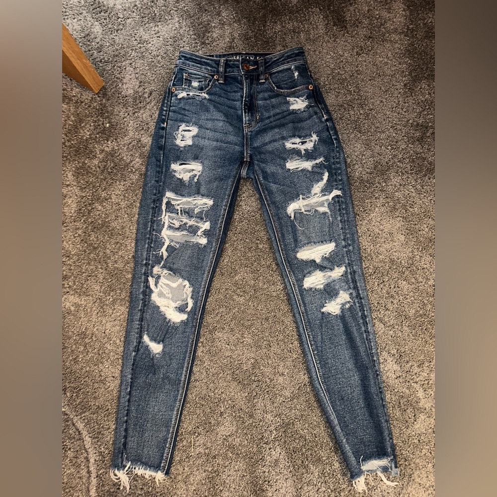 American Eagle Mom Jean Distressed